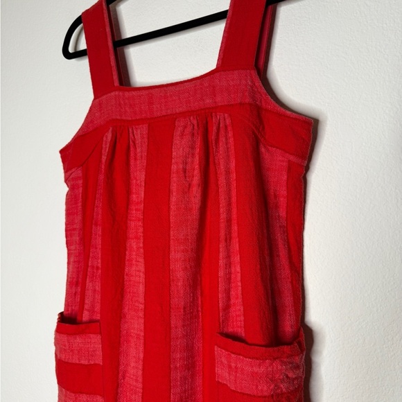 Maeve Anthropologie Tonal Stripe Midi Dress Red Size S - Picture 2 of 7